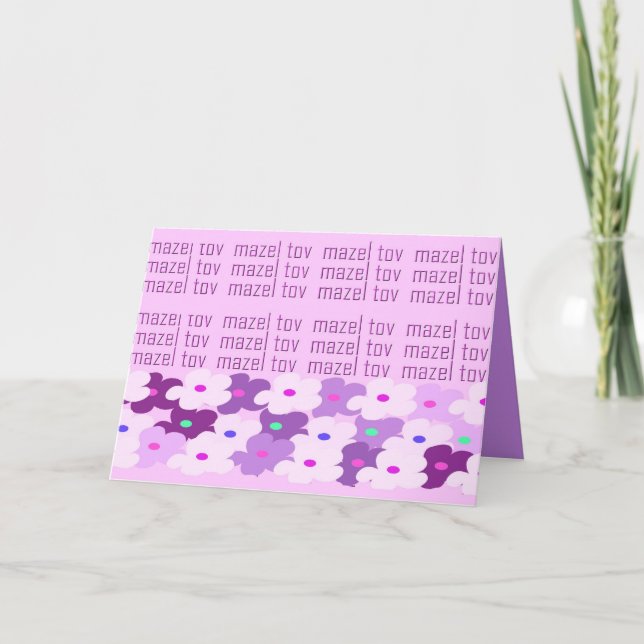 Cartão Mazel Tov (Flowers) (Frente)