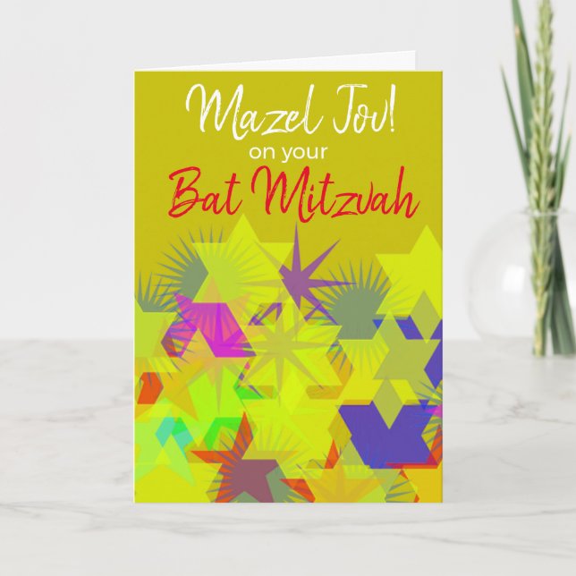 Cartão Mazel Tov no seu Bat Mitzvah (Frente)