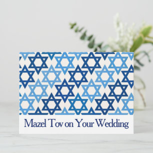Cartão Mazel Tov para Casamento, Estrela Azul de D