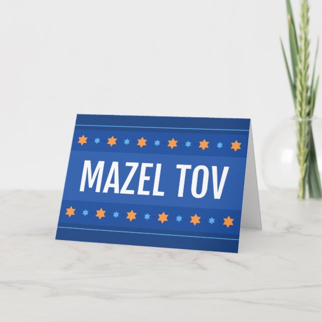 Cartão Mazel tov, parabéns no seu bar mitzvah (Frente)