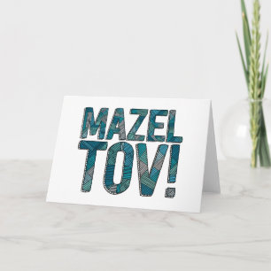 Cartão Mazel Tov Patchwork Teal