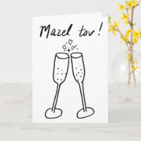 Mazel Tov Wedding Champagne Cheers Sketch Doodle