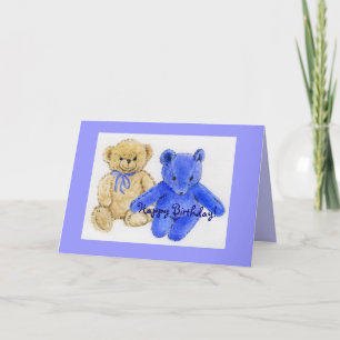 Cartão McCudles e Blue Bear Feliz Aniversário