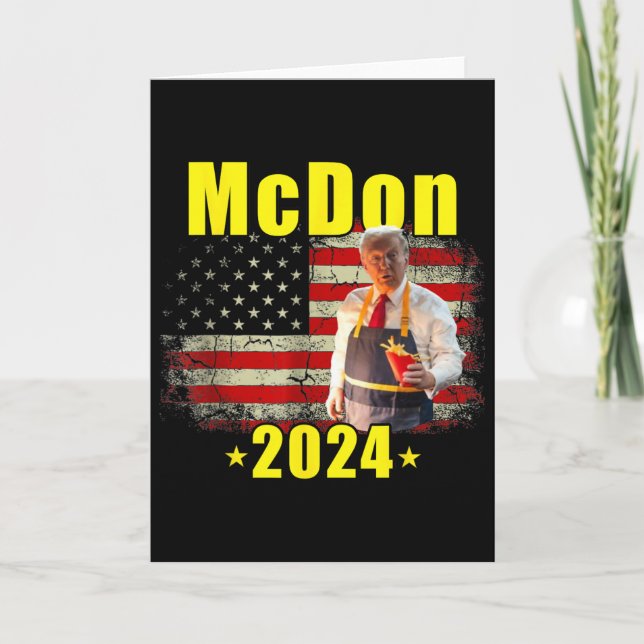 Cartão Mcdon 2024 Engraçado Donald Trump Cozinhando Batat (Frente)