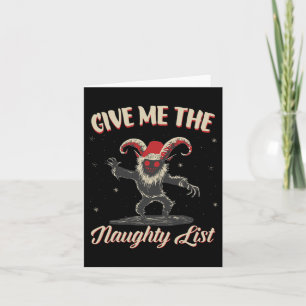 Cartão Me Dê a Lista Travessa Cute Krampus Natal Escuro
