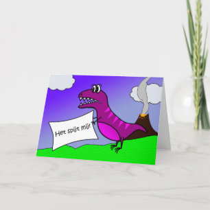 Cartão Me desculpe, Desculpe-me em Holandês, Dinossauro