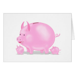 Cartão Mealheiro com leitão