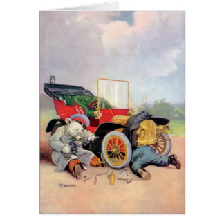 Cartão Mecânica Do Carro De Ursos Roosevelt.