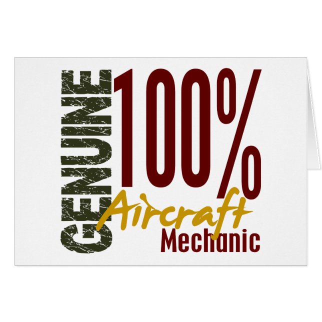 Cartão Mecânico de aviões genuíno (Frente Horizontal)