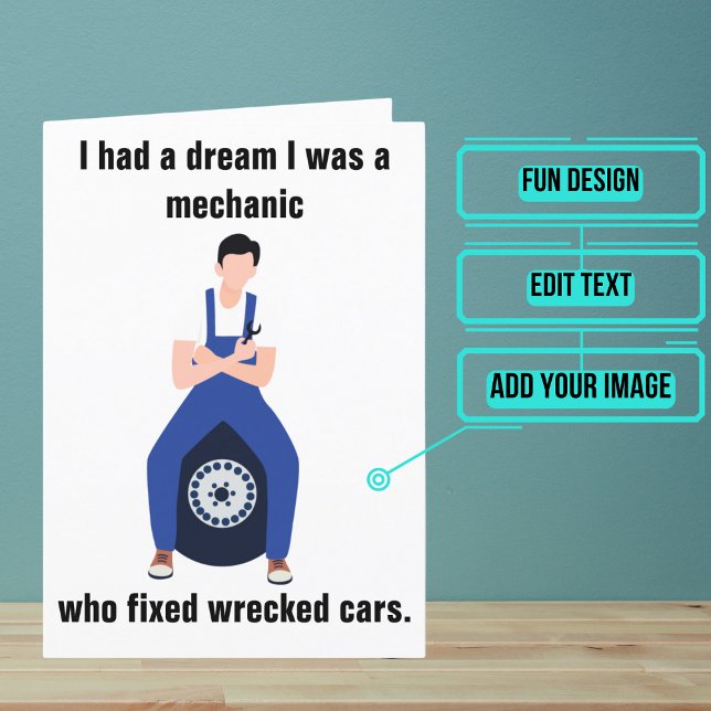 Cartão Mechanic Funny Birthday (Looking for the perfect card for that clever mechanic friend of yours.)