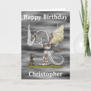 Cartão Mechanical Dragon Birthday Card