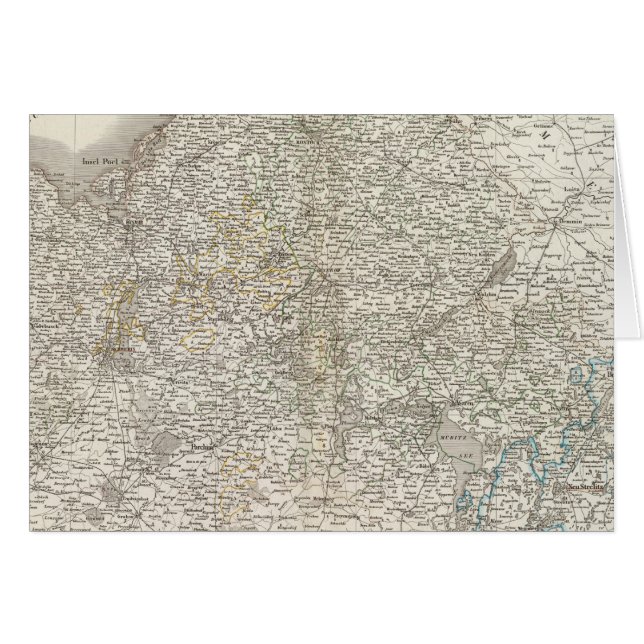 Cartão Mecklenburg-Schwerin, Mecklenburg-Strelitz (Frente Horizontal)