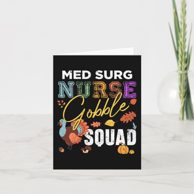 Cartão Med Surg Nurse Gobble Squad Fall (Frente)
