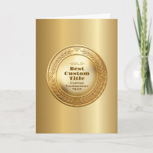 Cartão Medalha de Ouro Realista 3D Personalizável e Premi
