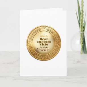 Cartão Medalha de Ouro Realista 3D Personalizável e Premi