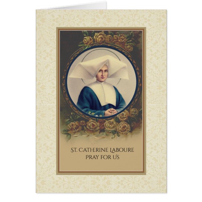 Cartão Medalha miraculosa do St. Catherine Laboure do (Frente)
