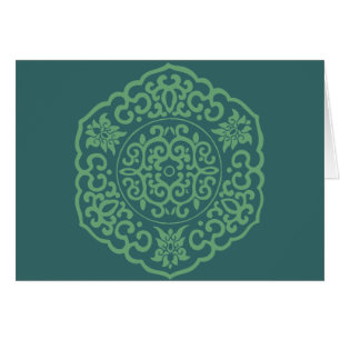 Cartão Medalhão chinês verde