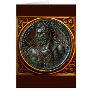CARTÃO MEDALHÃO DE BRONZE ROMANO ANTIGO