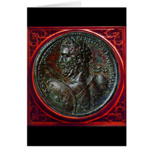 CARTÃO MEDALHÃO DE BRONZE ROMANO ANTIGO