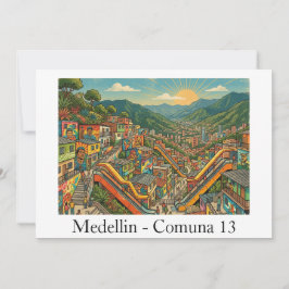 Cartão Medellin Colômbia Comuna 13 Viagem Arte