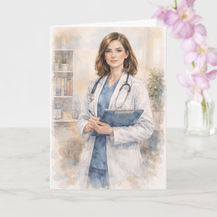 Cartão Médica Divertida Aquarela Ezequiel 25-17