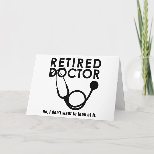 Cartão Médico aposentado w Stethoscope e asneira citação (Frente)