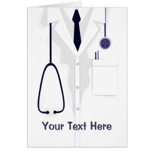 Cartão Médico Casaco, Personalizado Branco