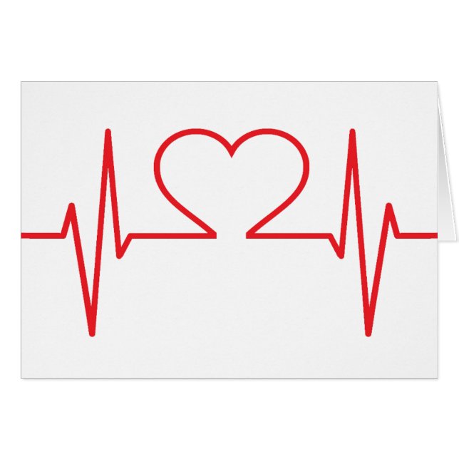 Cartão Médico de Enfermagem Simples de Coração Vermelha (Frente Horizontal)