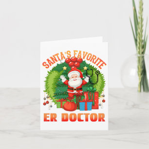 Cartão Médico de ER favorito do Papai Noel, Médico de ER