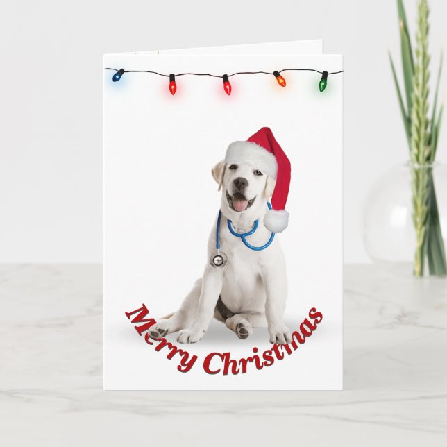 Cartão Médico Labrador Retriever de Natal  (Frente)