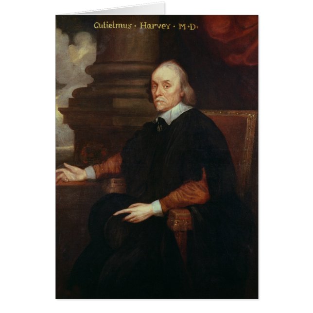 Cartão Médico real de William Harvey, século XVII (Frente)