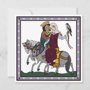 Cartão medieval do poema do amor