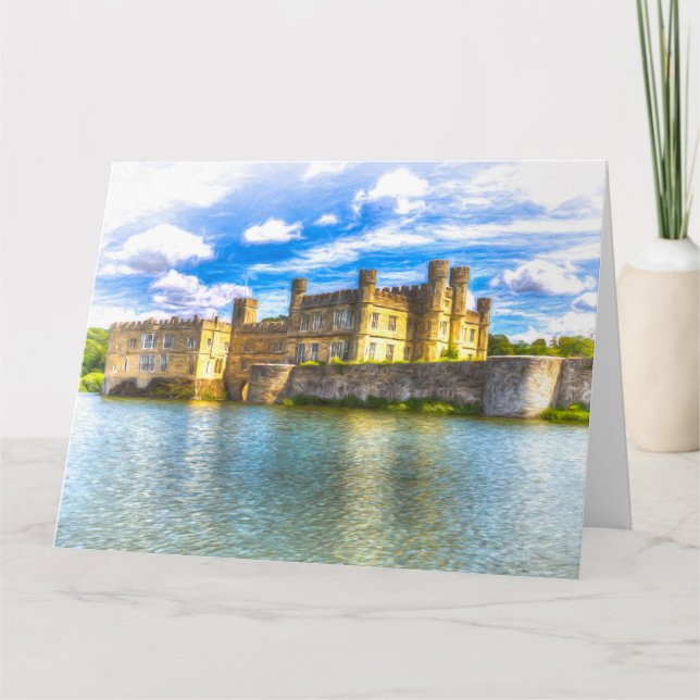 Cartão Medieval English Castle Art (Frente)