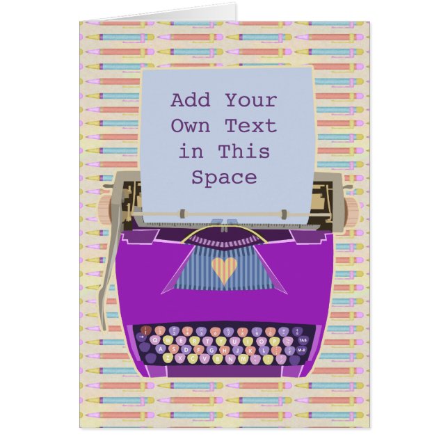 Cartão Médio de Máquina de Escritor de Espelho Roxo-Perso (Frente)