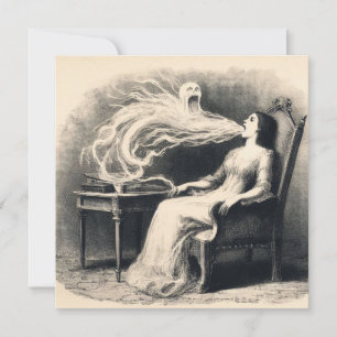 Cartão Médio Exsudando Ectoplasma Espiritualista Assombra