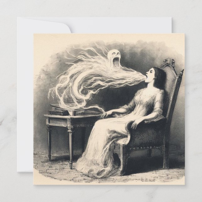 Cartão Médio Exsudando Ectoplasma Espiritualista Sinistro (Frente)