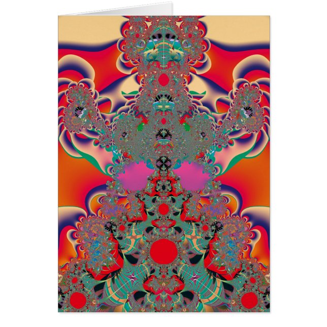 Cartão Meditação abstrato Art Red (Frente)