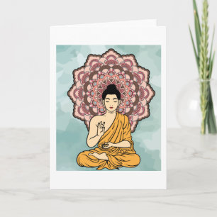 Cartão Meditação Buda Mandala Retro