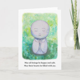 Cartão Meditação de Jizo de Bondade Amorosa Feriado Budis