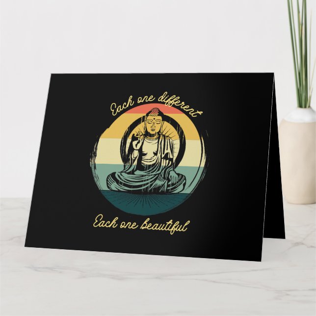 Cartão Meditação Dizendo Cada Um Um Um Belo Bud Diferente (Frente)