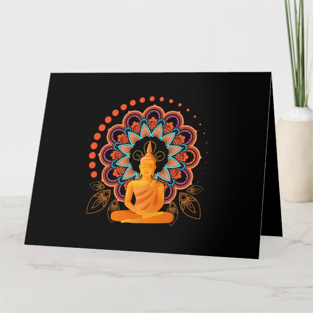Cartão Meditação espiritual Buda (Frente)