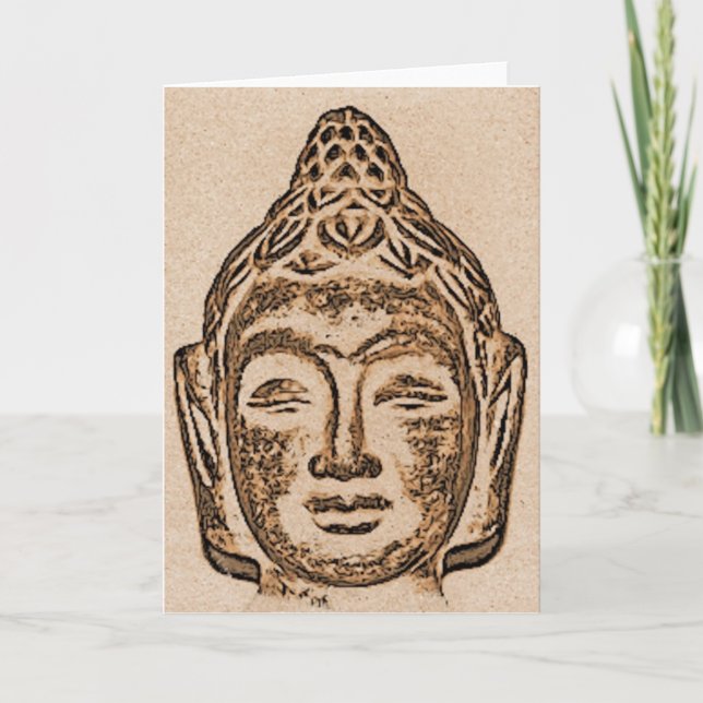 Cartão Meditating Buddha Greeting Card (Frente)