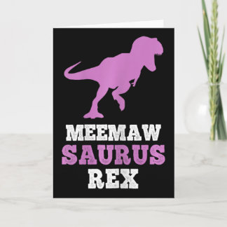 Cartão Meemaw-saurus Rex Dino Dinossauro Meemawsaurus Eng