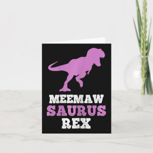 Cartão Meemaw-saurus Rex Dino Dinossauro Meemawsaurus Eng