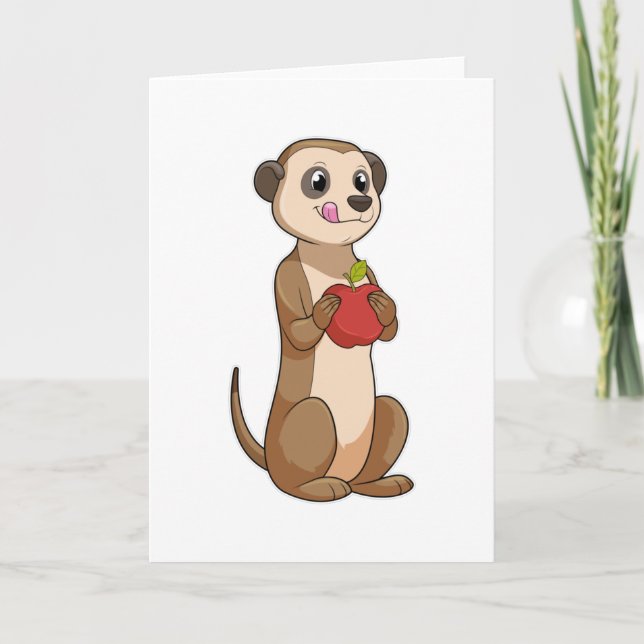 Cartão Meerkat com Apple (Frente)