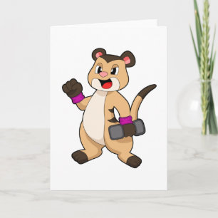 Cartão Meerkat com Dumbbell