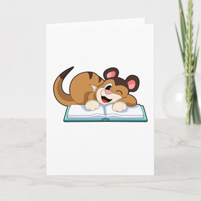 Cartão Meerkat com o Livro (Frente)