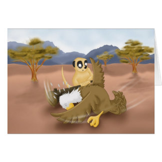 Cartão meerkat contra a águia