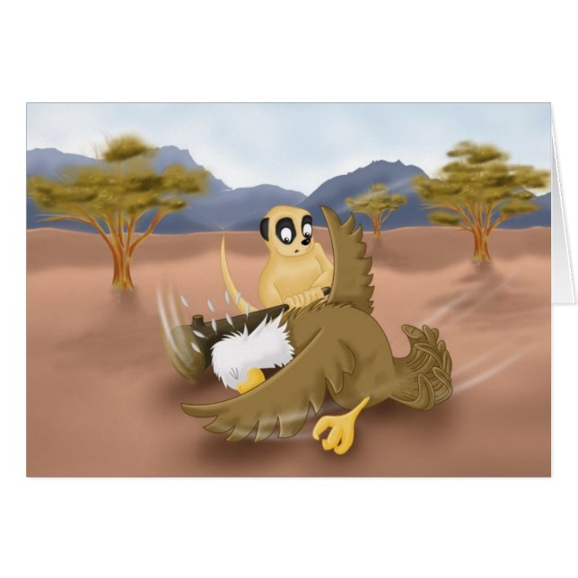 Cartão meerkat contra a águia (Frente Horizontal)