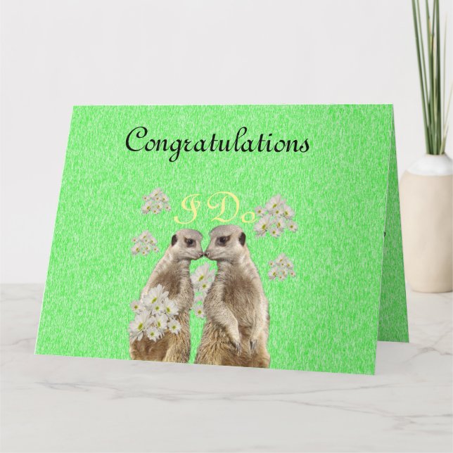 Cartão Meerkat Takes Wedding Vows Big Wedding Card (Frente)